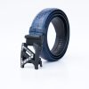 Blue Textured Leather Belt