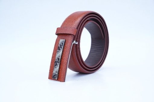 Brown Textured Leather Belt