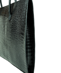 Alternative view of Premium Crocodile-Pattern Genuine Leather Handbag