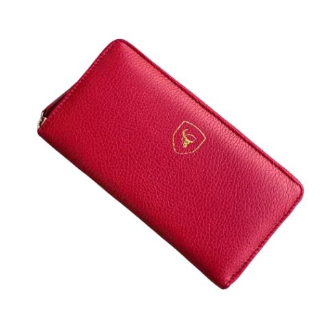 Deep Red Natural Grain Ladies Purse
