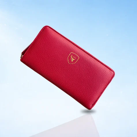deep red natural grain ladies purse