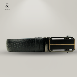Alternative view of Black Classic Pattern Gear Buckle Belt
