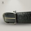 Black Classic Pattern Gear Buckle Belt