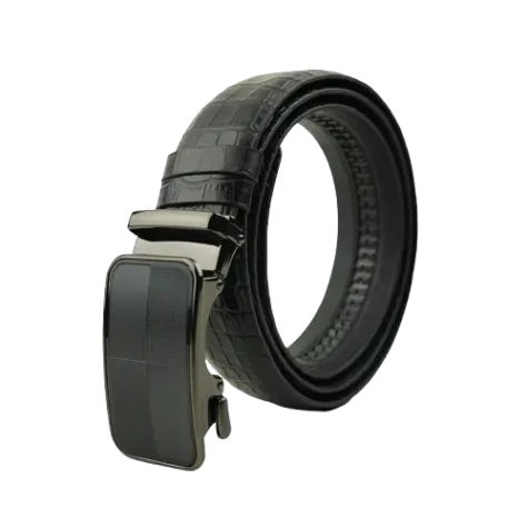 Black-Crocodile-Pattern-Gear-Buckle-Belt