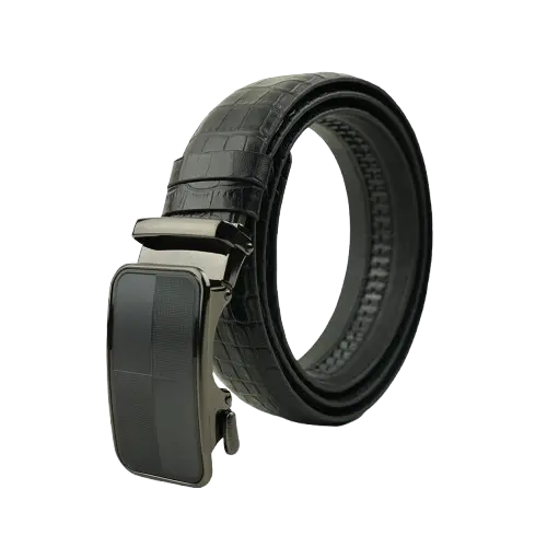 Black-Crocodile-Pattern-Gear-Buckle-Belt
