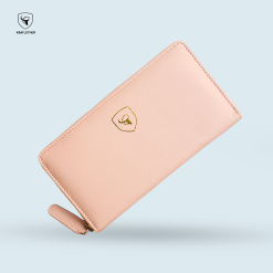 Soft Pink Ladies Natural Grain Ladies Purse