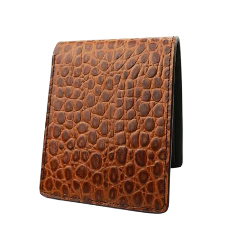Crocodile Pattern Tan Bi-fold Wallet