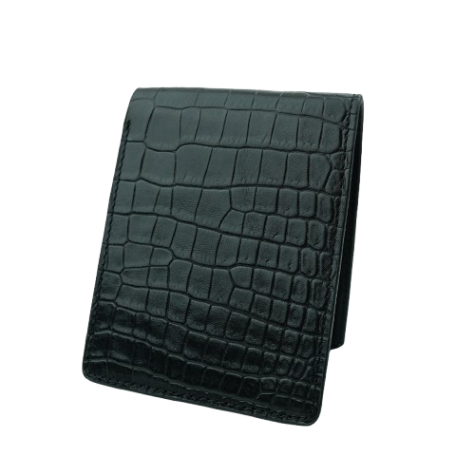 Crocodile pattern Black Bi-Fold Wallet