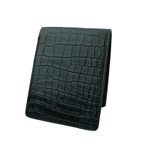 Crocodile pattern Black Bi-Fold Wallet